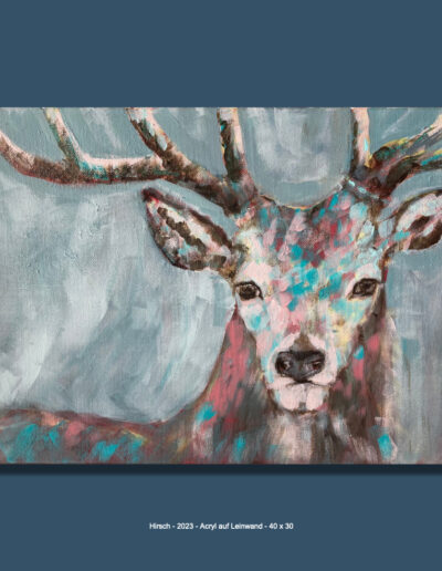 Hirsch, Acryl auf Leinwand, 40 x 30