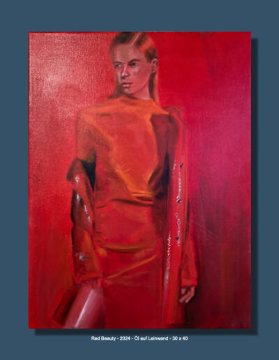 Red Beauty - Fashion - 2024 - Alla Prima - Öl auf Leinwand - 30 x 40