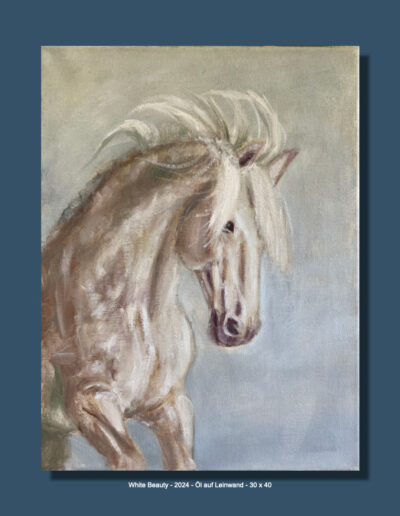 White Beauty - Schimmel - Öl auf Leinwand - 30 x 40