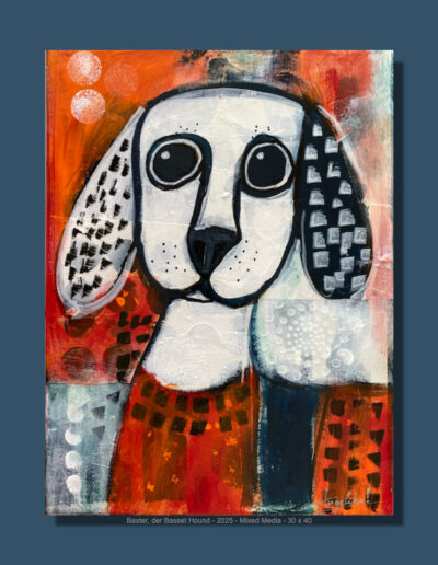 Baxter, Öl/Mixed Media auf Leinwand, 30 x 40 cm