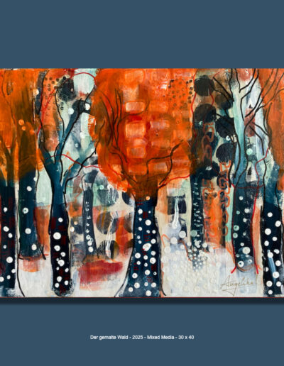 Der gemalte Wald, Öl/Mixed Media auf Leinwand, 30 x 40 cm, 2025 Angelika Neumann