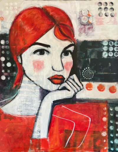 Avenira, the Sound Shifter, Oil/Mixed Media on Canvas, 100 x 80 cm, 2025, Angelika Neumann