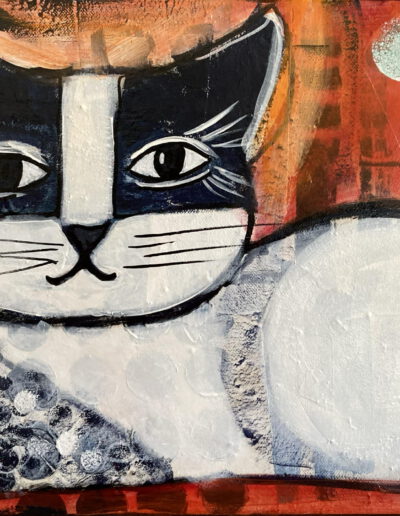 Nia, the Keeper of Hidden Signs, Oil/Mixed Media on Canvas, 30 x 40 cm, 2025, Angelika Neumann